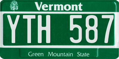 VT license plate YTH587