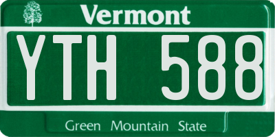 VT license plate YTH588