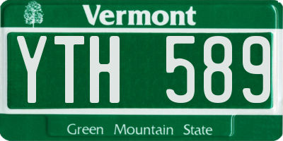 VT license plate YTH589