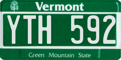 VT license plate YTH592