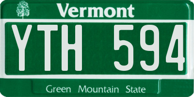 VT license plate YTH594