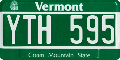 VT license plate YTH595