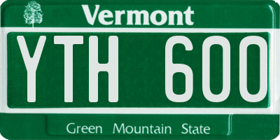 VT license plate YTH600