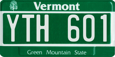 VT license plate YTH601