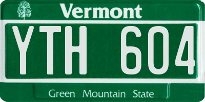 VT license plate YTH604