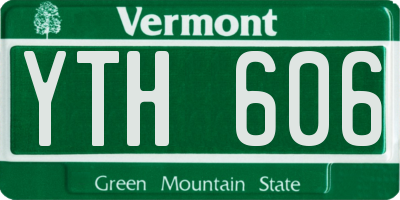 VT license plate YTH606