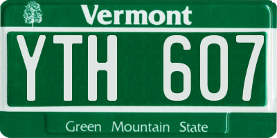 VT license plate YTH607