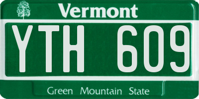 VT license plate YTH609