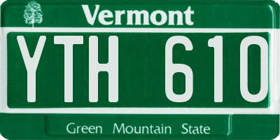 VT license plate YTH610
