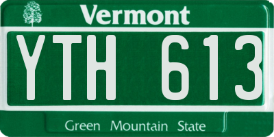 VT license plate YTH613