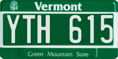 VT license plate YTH615