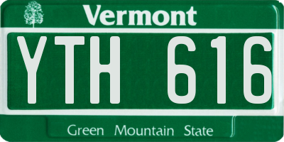 VT license plate YTH616