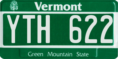 VT license plate YTH622