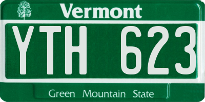 VT license plate YTH623