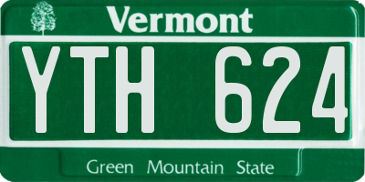 VT license plate YTH624
