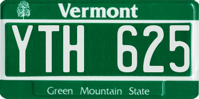 VT license plate YTH625