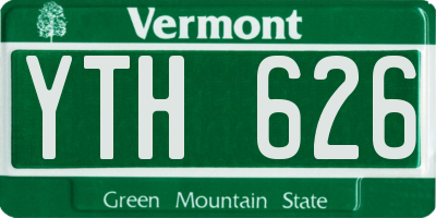 VT license plate YTH626