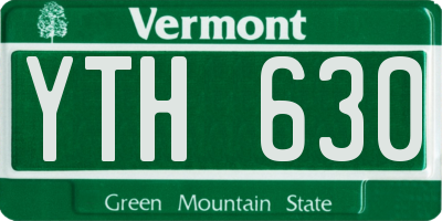 VT license plate YTH630