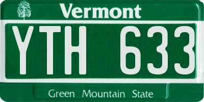 VT license plate YTH633