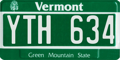 VT license plate YTH634