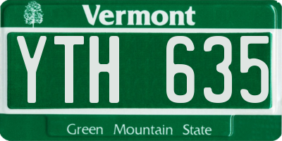 VT license plate YTH635