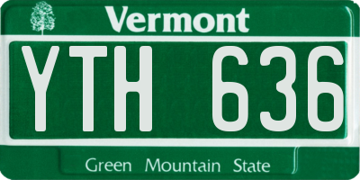 VT license plate YTH636