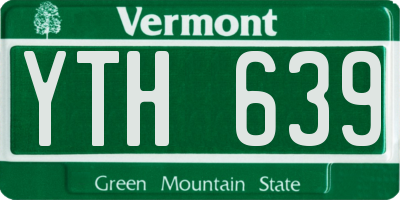 VT license plate YTH639