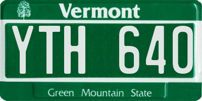 VT license plate YTH640
