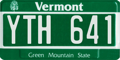 VT license plate YTH641