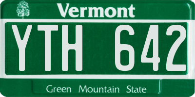 VT license plate YTH642