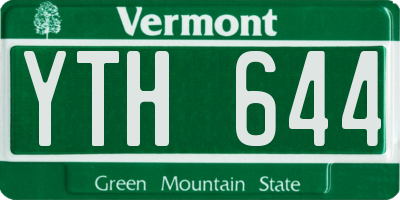 VT license plate YTH644