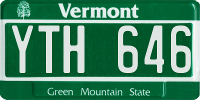 VT license plate YTH646
