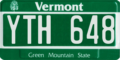 VT license plate YTH648