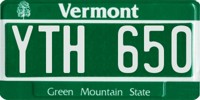 VT license plate YTH650