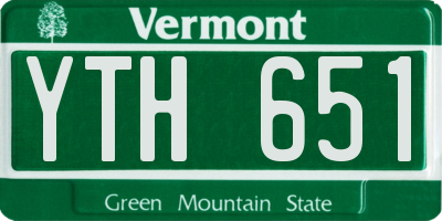 VT license plate YTH651