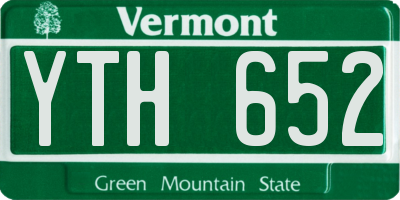 VT license plate YTH652