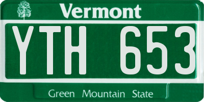 VT license plate YTH653