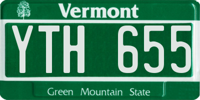 VT license plate YTH655