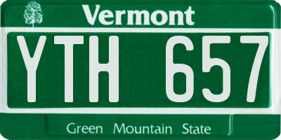 VT license plate YTH657