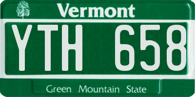 VT license plate YTH658