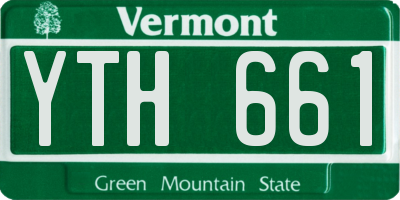 VT license plate YTH661