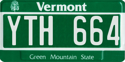 VT license plate YTH664