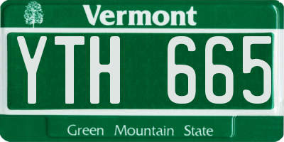 VT license plate YTH665