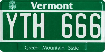 VT license plate YTH666