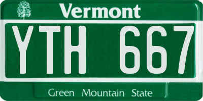 VT license plate YTH667
