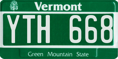 VT license plate YTH668