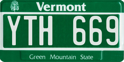 VT license plate YTH669