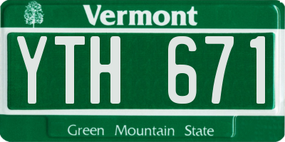 VT license plate YTH671