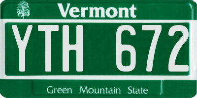 VT license plate YTH672