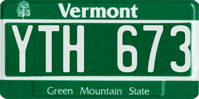VT license plate YTH673